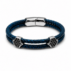bracelets titan leather blue black