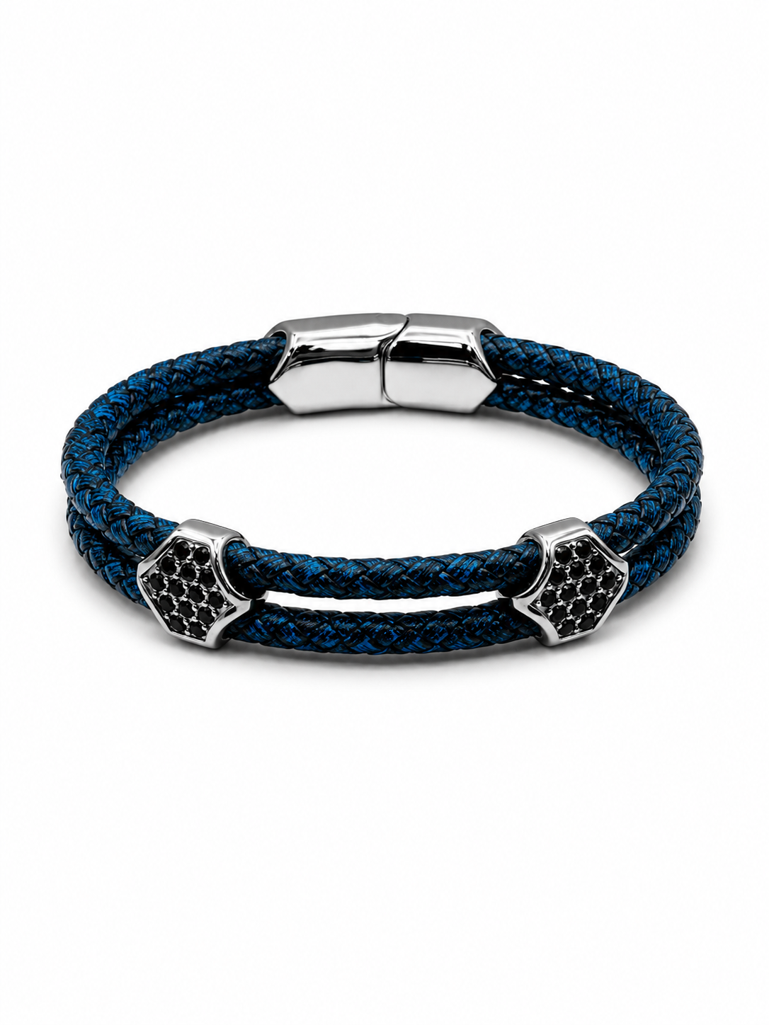 bracelets titan leather blue black bracelets titan leather blue black