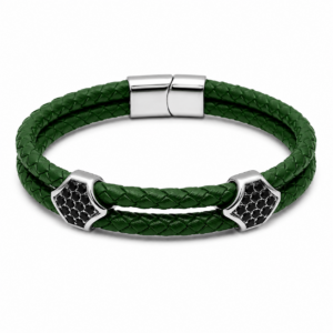 bracelets titan leather red green