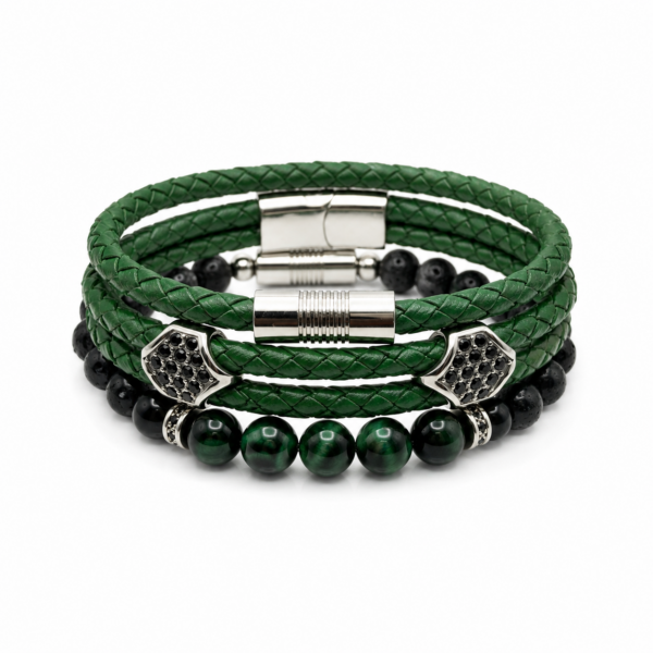 Titan Leather Green - Dylan Bracelets